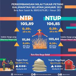 Perkembangan Nilai Tukar Petani Dan Harga Produsen Gabah Bulan Januari 2021