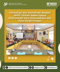 KONSULTASI DAN KOORDINASI SKPD DALAM RANGKA SINKRONISASI DATA HARGA DAN KETERSEDIAAN PANGAN