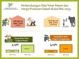 Nilai Tukar Petani (NTP) Mei  2019 Sebesar 95,88 Atau Naik  1,34 Persen.