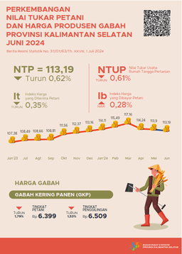 Perkembangan Nilai Tukar Petani Dan Harga Produsen Gabah Juni 2024