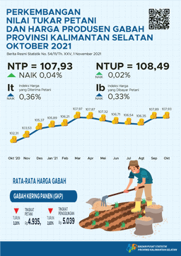 Perkembangan Nilai Tukar Petani  Dan Harga Produsen Gabah Oktober 2021